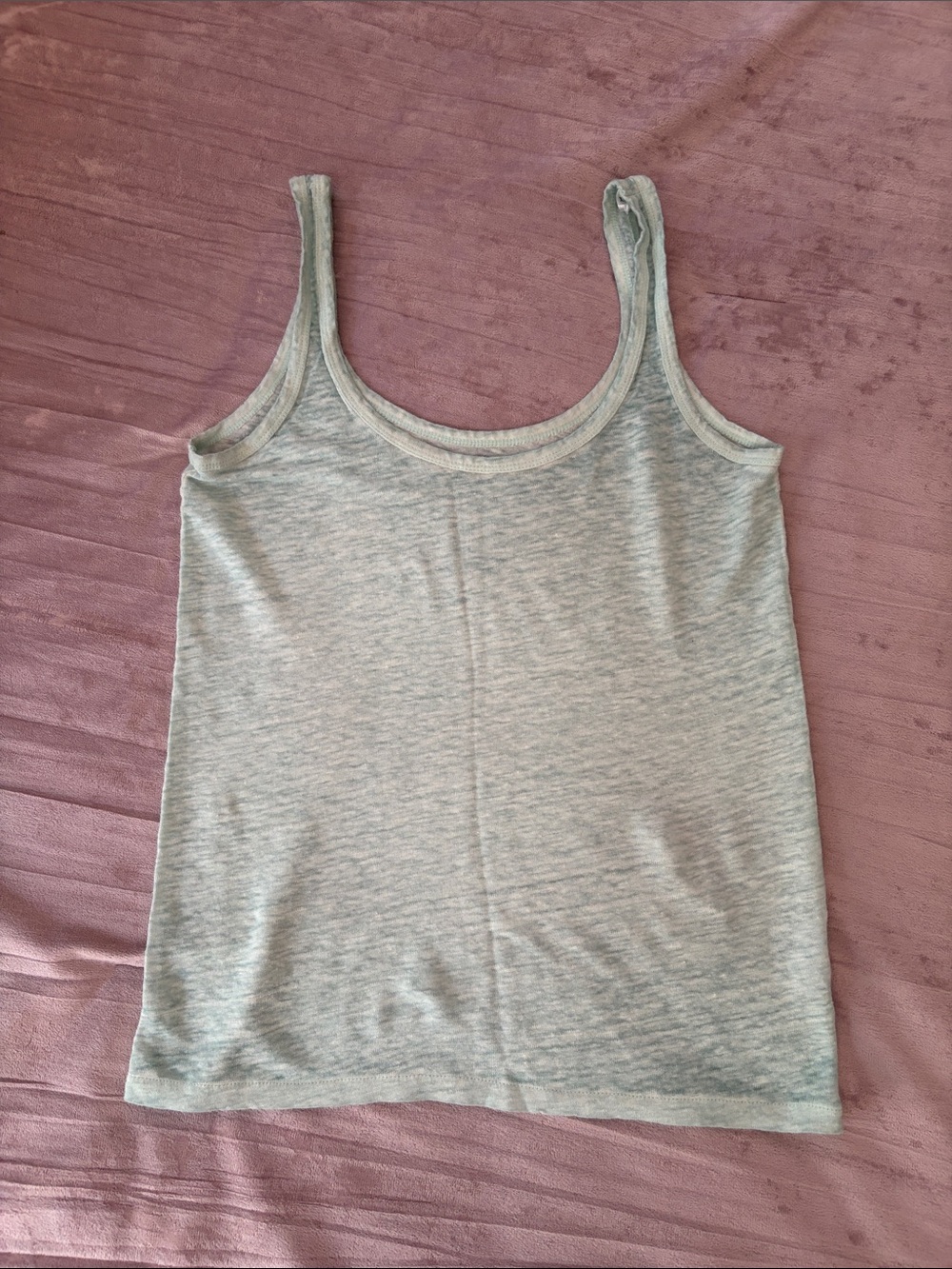 J.Crew Women’s 100% linen marled green tank top XXS